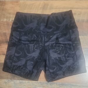 Black Patterned Women's Shorts